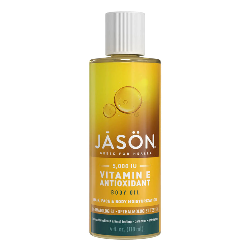 JASON Vitamin E 5,000 IU Moisturizing Body Oil, For Hair, Face, and Body, 4 Fluid Ounces 4 Fl Oz (Pack of 1) All-Over Body Skin Oil