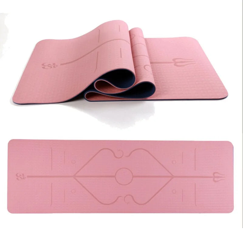 Non-Slip Yoga Mat with Position Line