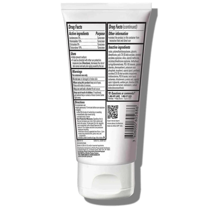 La Roche-Posay Anthelios Melt-In Milk Sunscreen SPF 100 | Sunscreen For Body & Face | Broad Spectrum SPF + Antioxidants | Oil Free Sunscreen Lotion | For Sun Sensitive Skin | Oxybenzone Free 5.1 Fl Oz (Pack of 1)