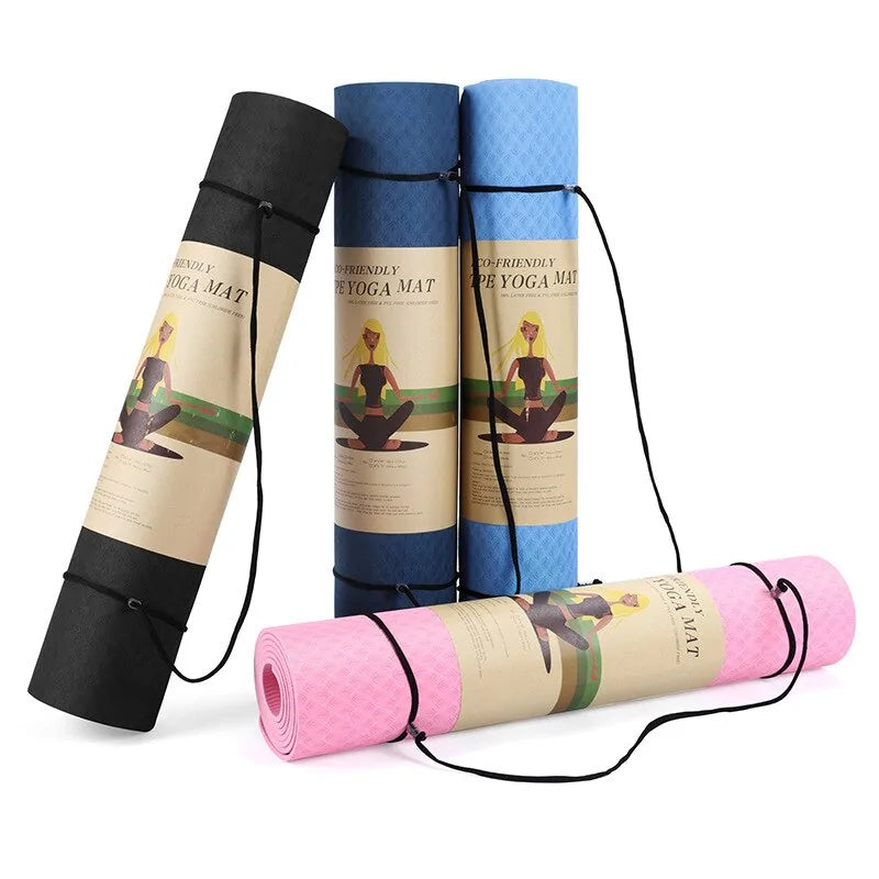 Non-Slip Yoga Mat with Position Line