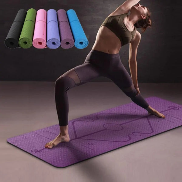 TPE Yoga Mat with Position Line