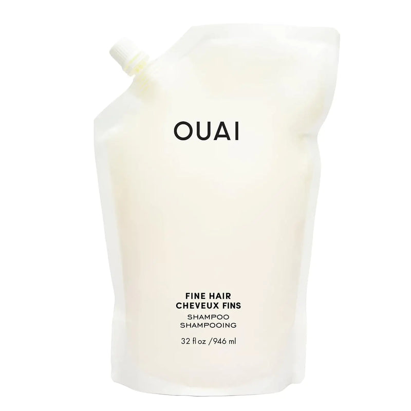 OUAI Fine Shampoo Refill - Volumizing Shampoo with Strengthening Keratin, Biotin & Chia Seed Oil for Fine Hair - Delivers Weightless Body - Paraben, Phthalate & Sulfate Free Hair Care - 32 fl oz 32 Fl Oz (Pack of 1) Fine Hair Shampoo - Refillable Size