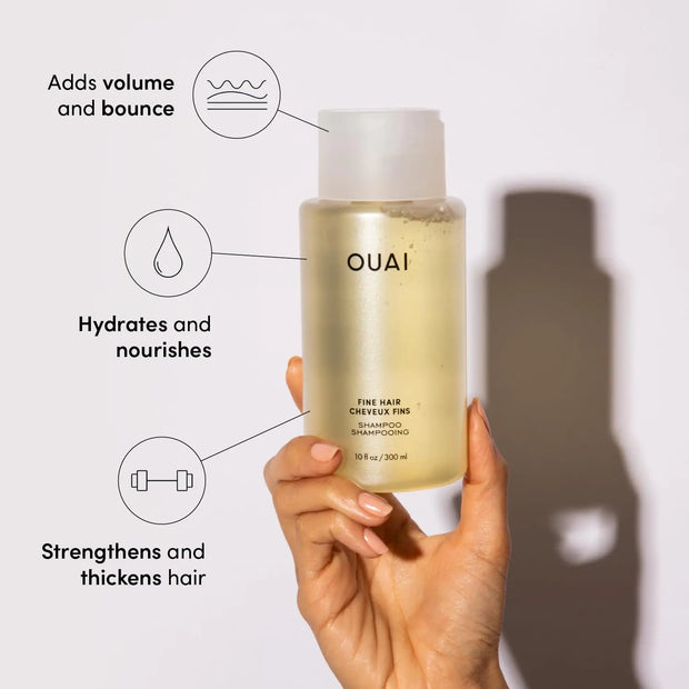 OUAI Fine Shampoo Refill - Volumizing Shampoo with Strengthening Keratin, Biotin & Chia Seed Oil for Fine Hair - Delivers Weightless Body - Paraben, Phthalate & Sulfate Free Hair Care - 32 fl oz 32 Fl Oz (Pack of 1) Fine Hair Shampoo - Refillable Size