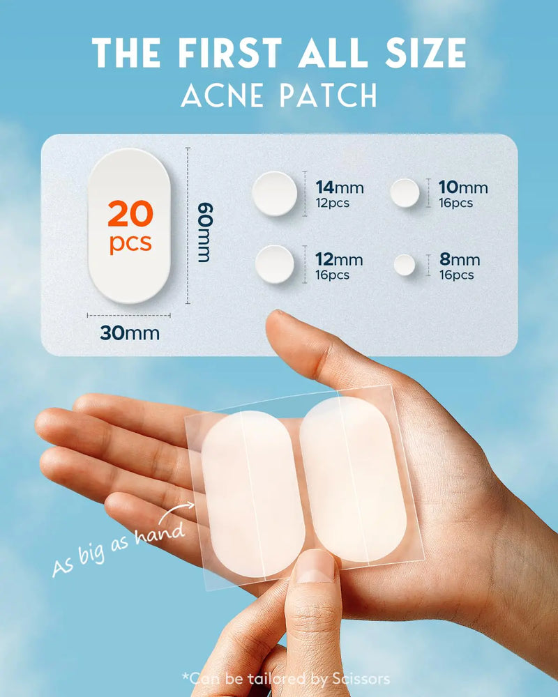 LitBear Large Acne Pimple Patches, 5 Sizes 80 Patches for Large Breakouts, Acne Patches for Face, Chin or Body, Acne Spot Patch with Tea Tree & Calendula Oil, Hydrocolloid Bandages for Acne Skin 80 Count (Pack of 1)