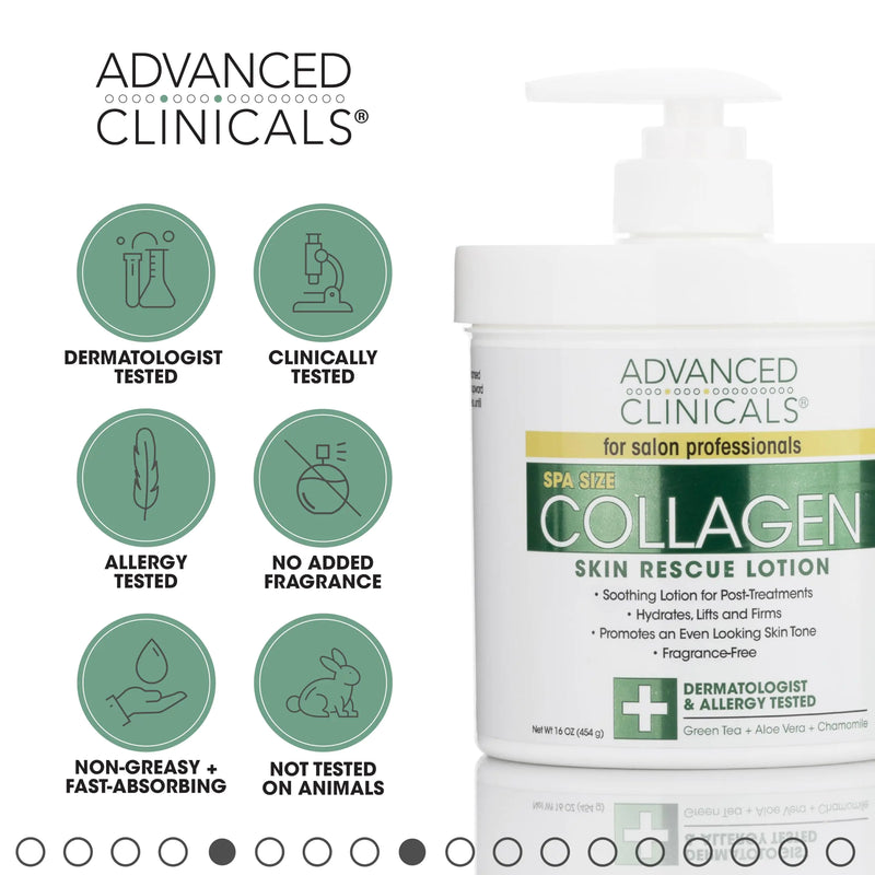 Advanced Clinicals Collagen Body Cream Moisturizer Lotion + Collagen Body Oil Skin Care 2 Piece Set – Tightening, Firming, & Hydrating Skin Care Set To Reduce Crepey Skin, Wrinkles, & Stretch Marks 1 Count (Pack of 2) Collagen Cream + Body Oil