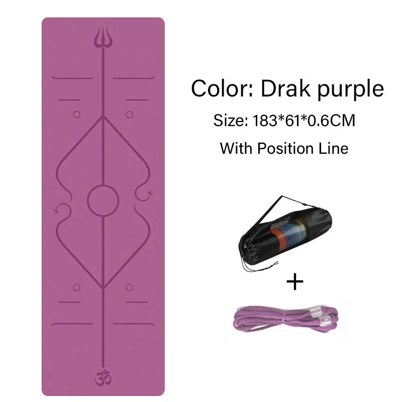 Non-Slip Yoga Mat with Position Line