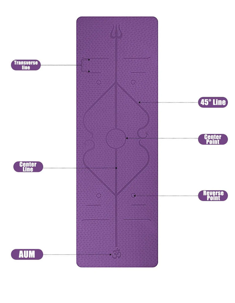 TPE Yoga Mat with Position Line