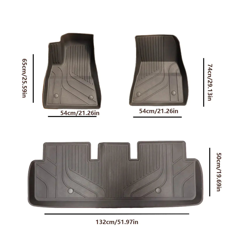 Mats For 2023 Tesla Model 3 Highland, TPE All Weather Floor Liners, Full Set Of Black Floor Mats & Cargo Liners Custom For Tesla Model 3 Highland