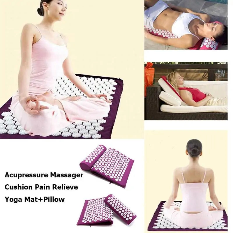 Acupuncture Massage Yoga Spike Mat with Pillow