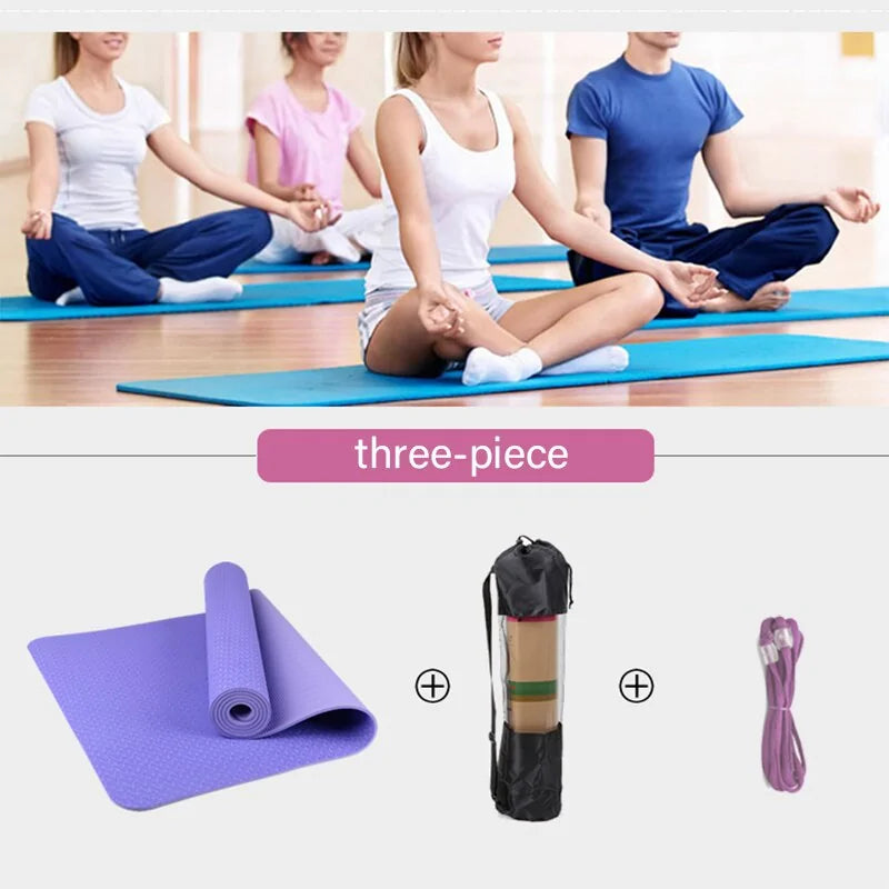 Non-Slip Yoga Mat with Position Line